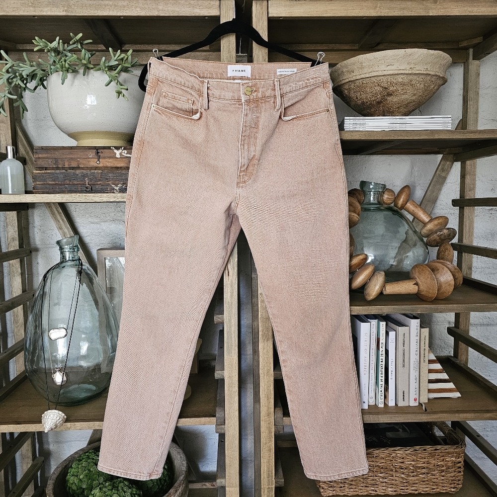 FRAME Le Sylvie Slender Straight Ultra High Rise Ankle Length NWOT Sand Wash - Picture 16 of 16